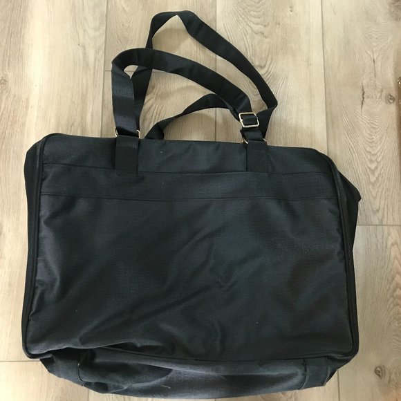 Carlos Falchi Sport black gold logo weekender shoulder tote gym bag Vintage rare - Picture 6 of 8